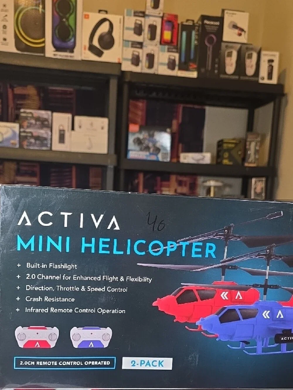 Ativa Mini Helicopter 2-Pack — Red & Blue Infrared RC Helicopters